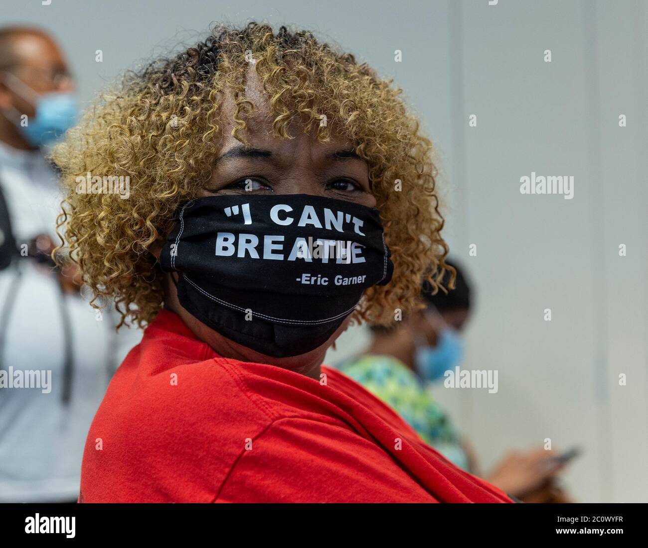 New York, United States. 12th June, 2020. Gwen Carr attends Governor Andrew Cuomo signing 'Say Their Name' police reform agenda package at office on 633 3rd Avenue (Photo by Lev Radin/Pacific Press) Credit: Pacific Press Agency/Alamy Live News Stock Photo