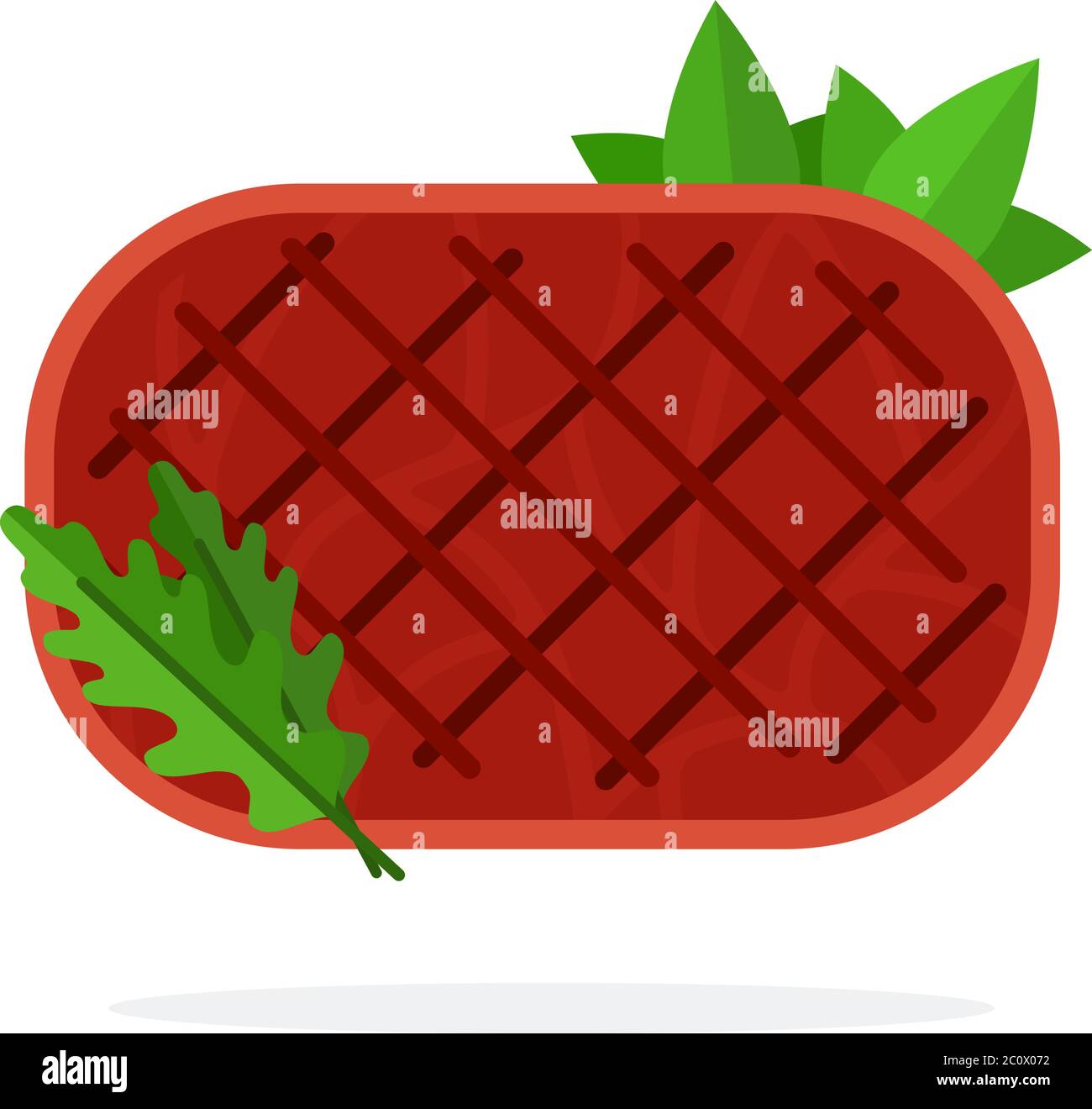 Beef steak with herbs vector flat isolated Stock Vector Image & Art - Alamy