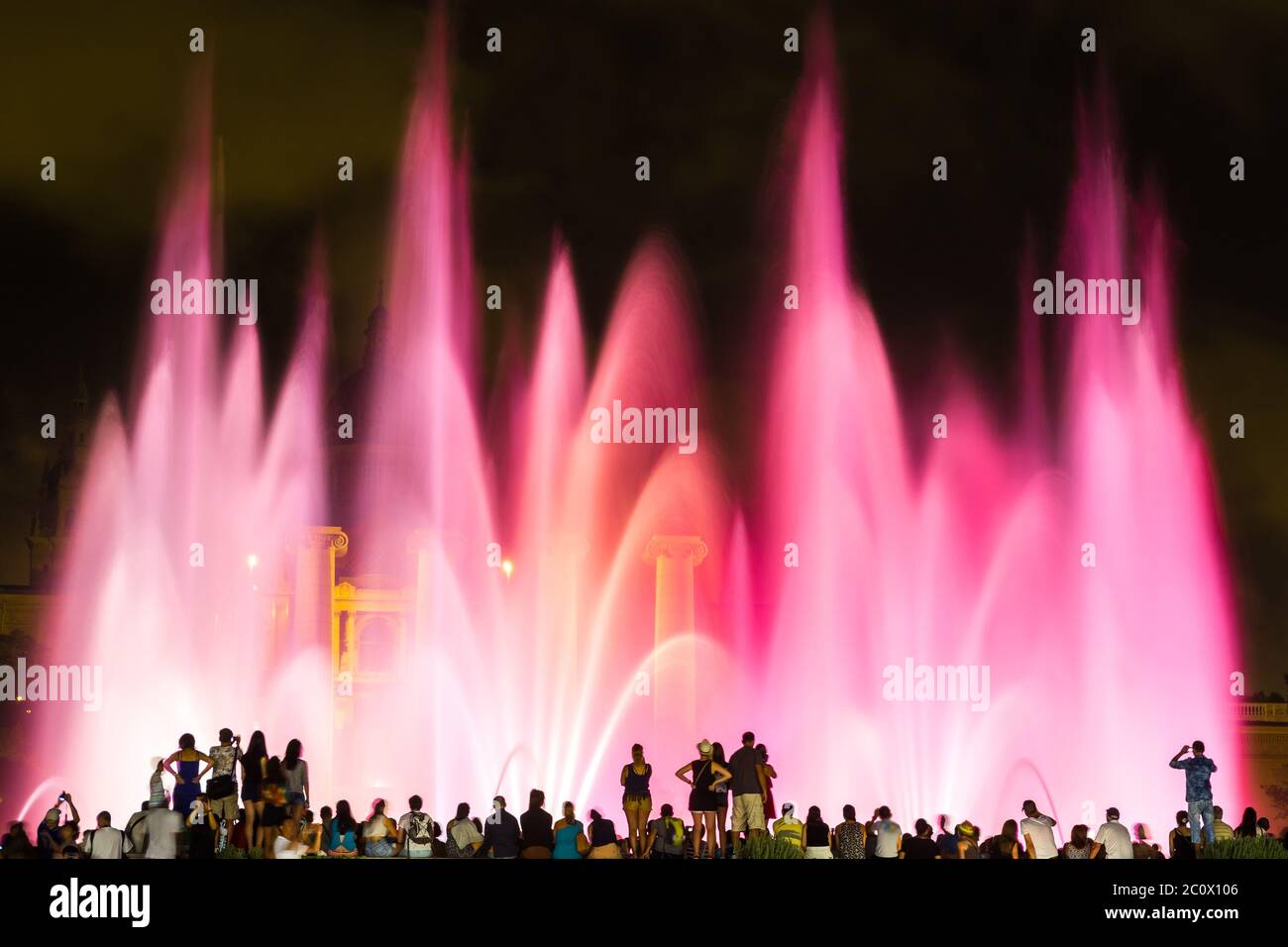 Magic Fountain light show in Barcelona Stock Photo Alamy