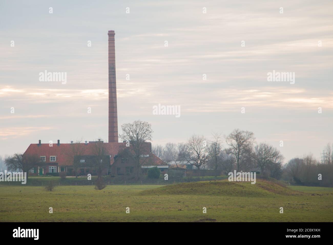 Old stone factory 'De Bovenste Polder' south of Wageningen, Netherlands Stock Photo