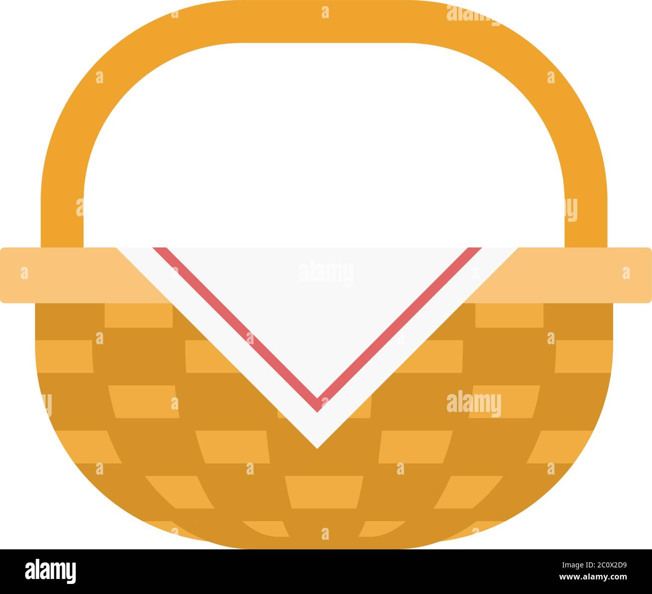 Wicker basket with napkin vector flat isolated Stock Vector Image & Art ...