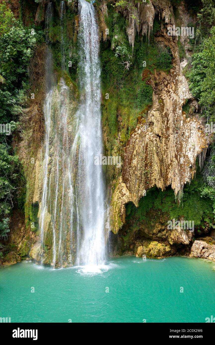 Cascade de Sillans (also written as Sillans la cascade) is one of the most beautiful waterfalls in France Stock Photo