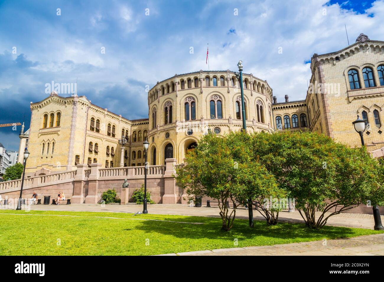 Norwegian Parliament building in Oslo Stock Photo