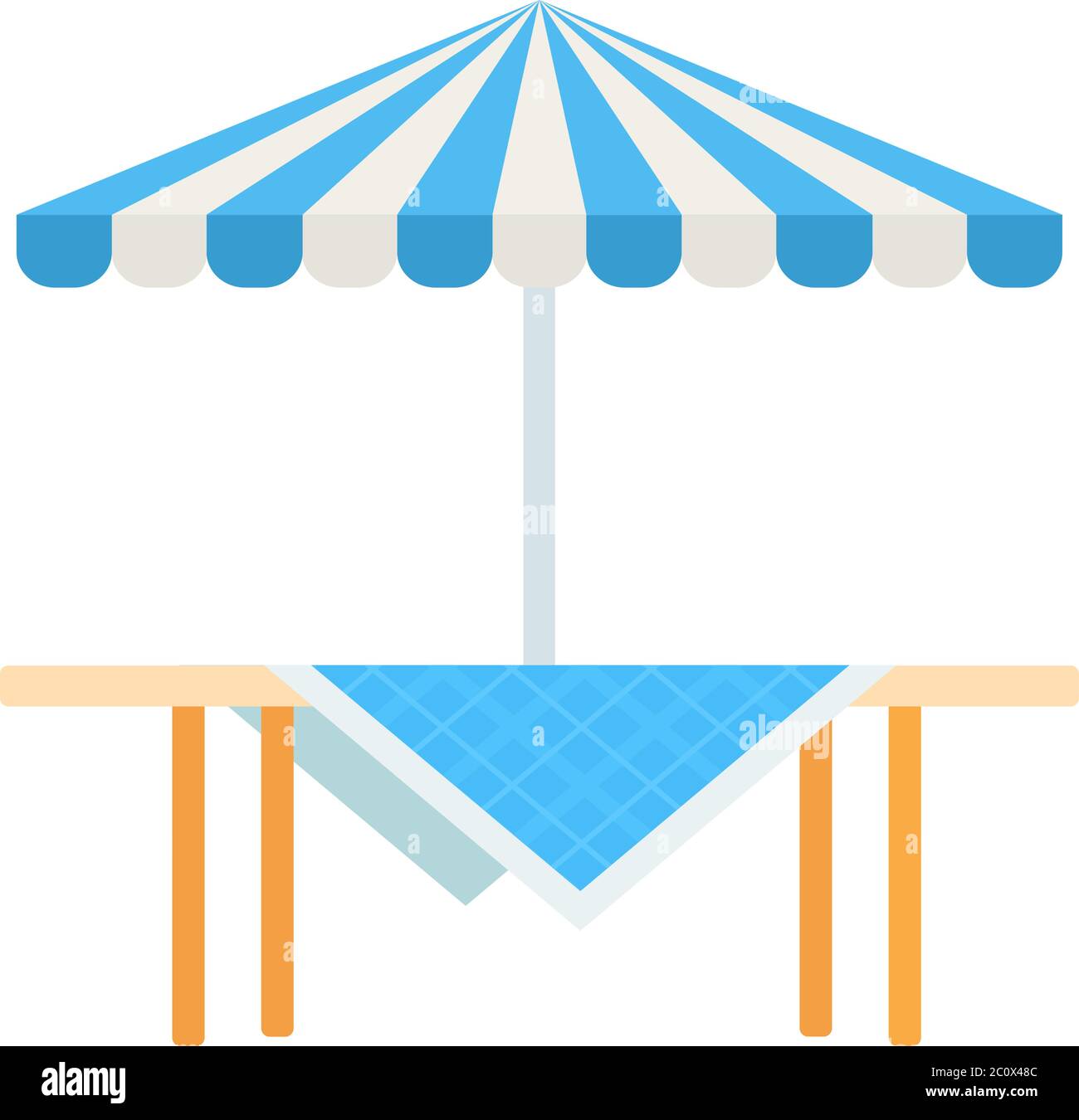 Picnic Table With Umbrella Clip Art