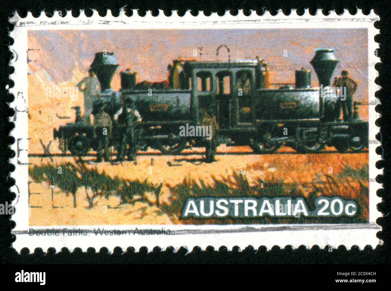 AUSTRALIA - CIRCA 1979: stamp printed by Australia, shows Australian steam locomotiv, circa 1979 Stock Photo