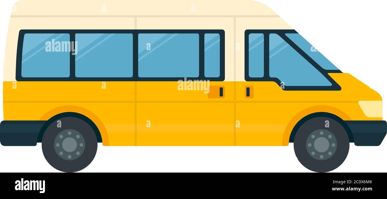 Minibus for passengers with luggage vector icon flat isolated Stock Vector