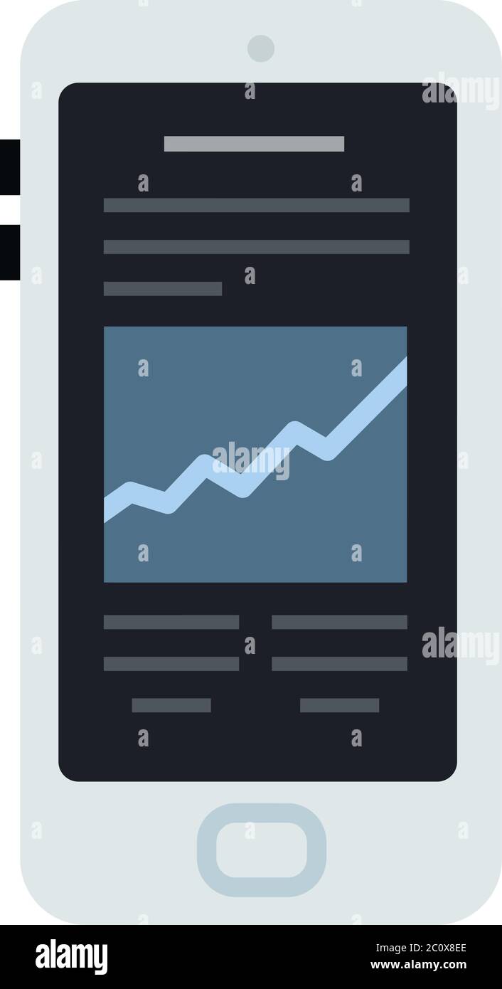 Exchange application on phone vector icon flat isolated Stock Vector