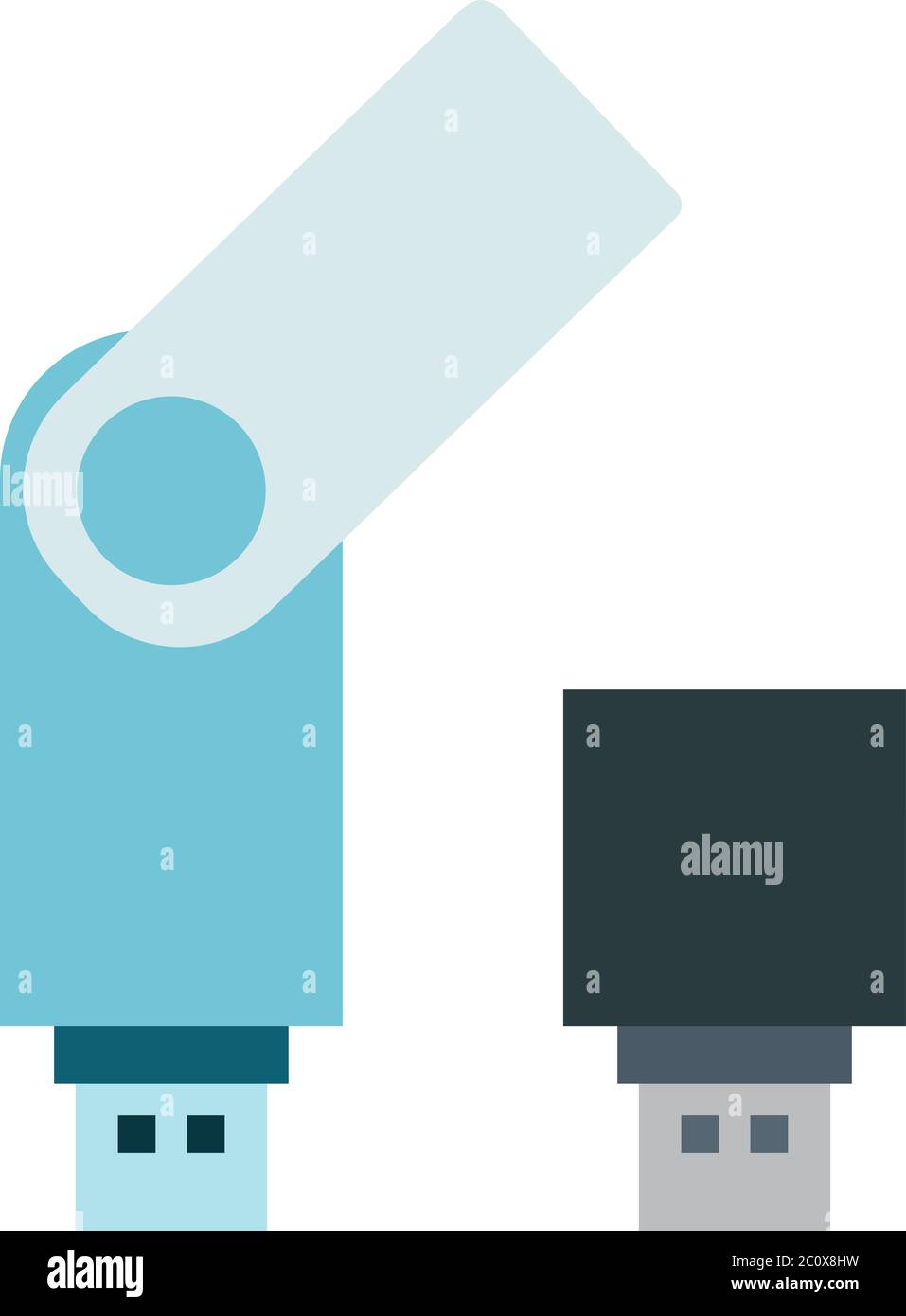 USB flash drivers of different sizes vector icon flat isolated Stock Vector