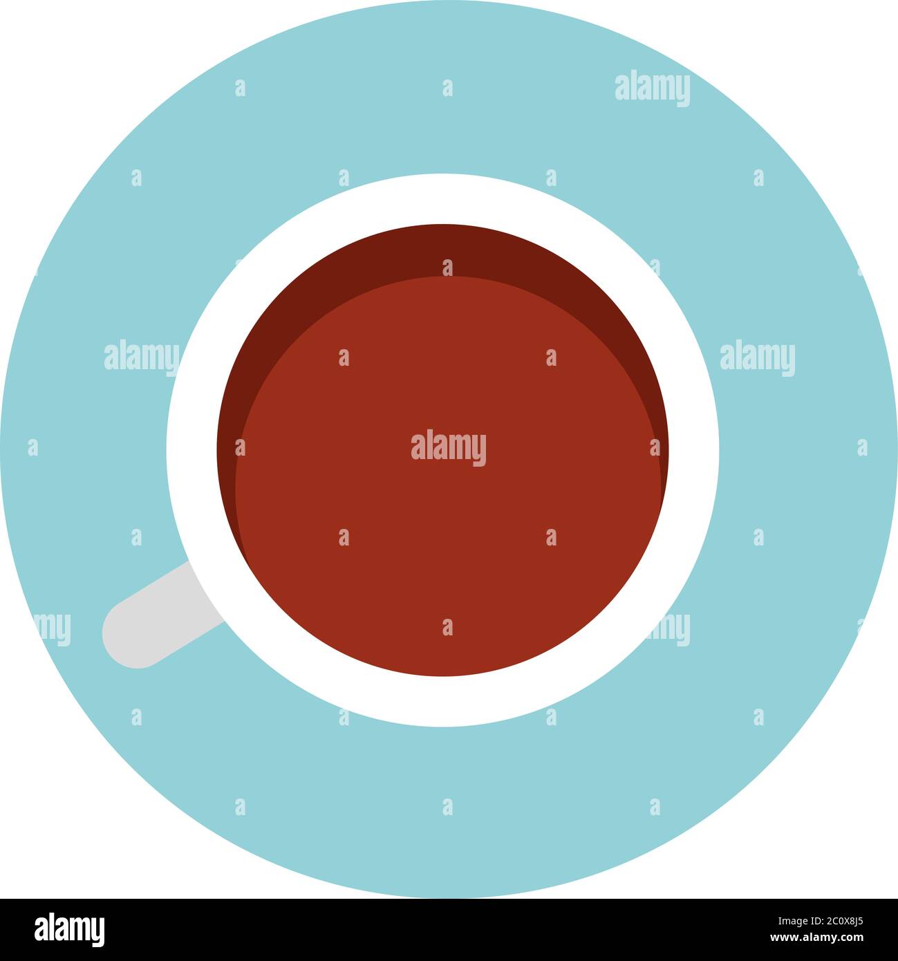Black tea in cup with saucer vector icon flat isolated Stock Vector