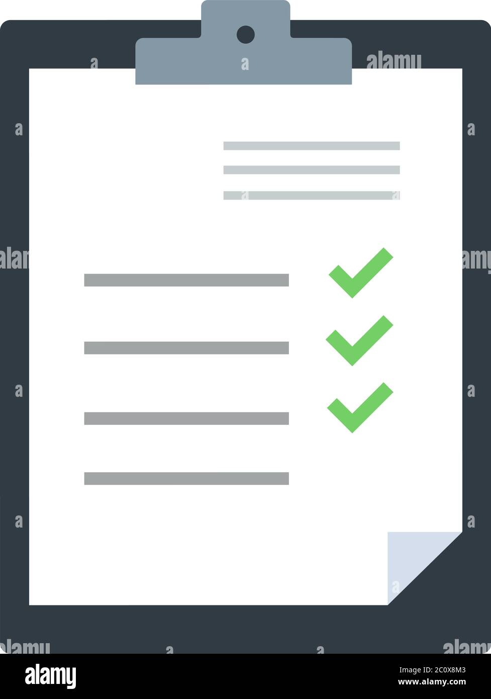 Check marks Document vector icon flat isolated Stock Vector