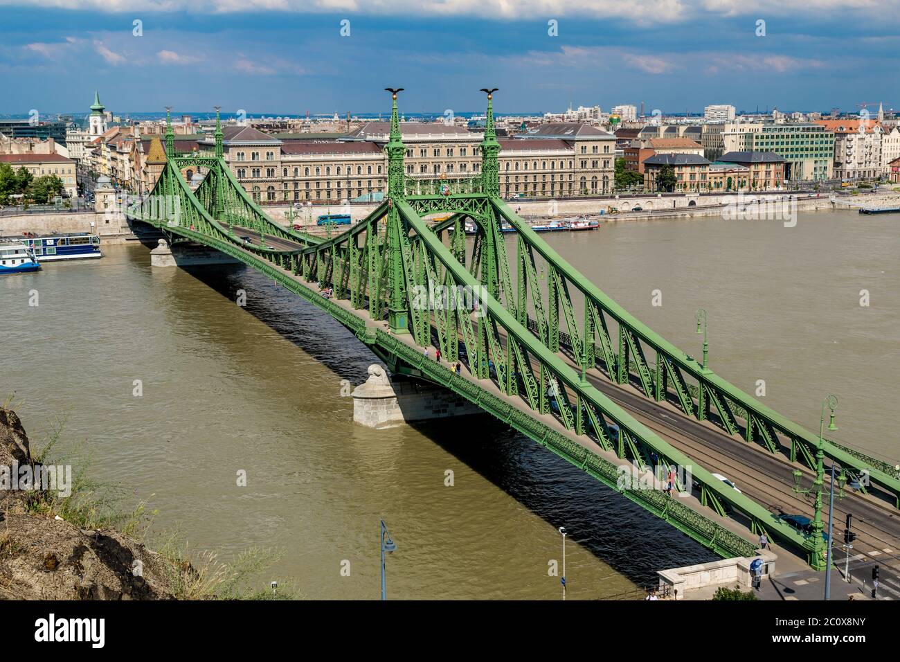 Liberty Bridge in Budapest. Stock Photo