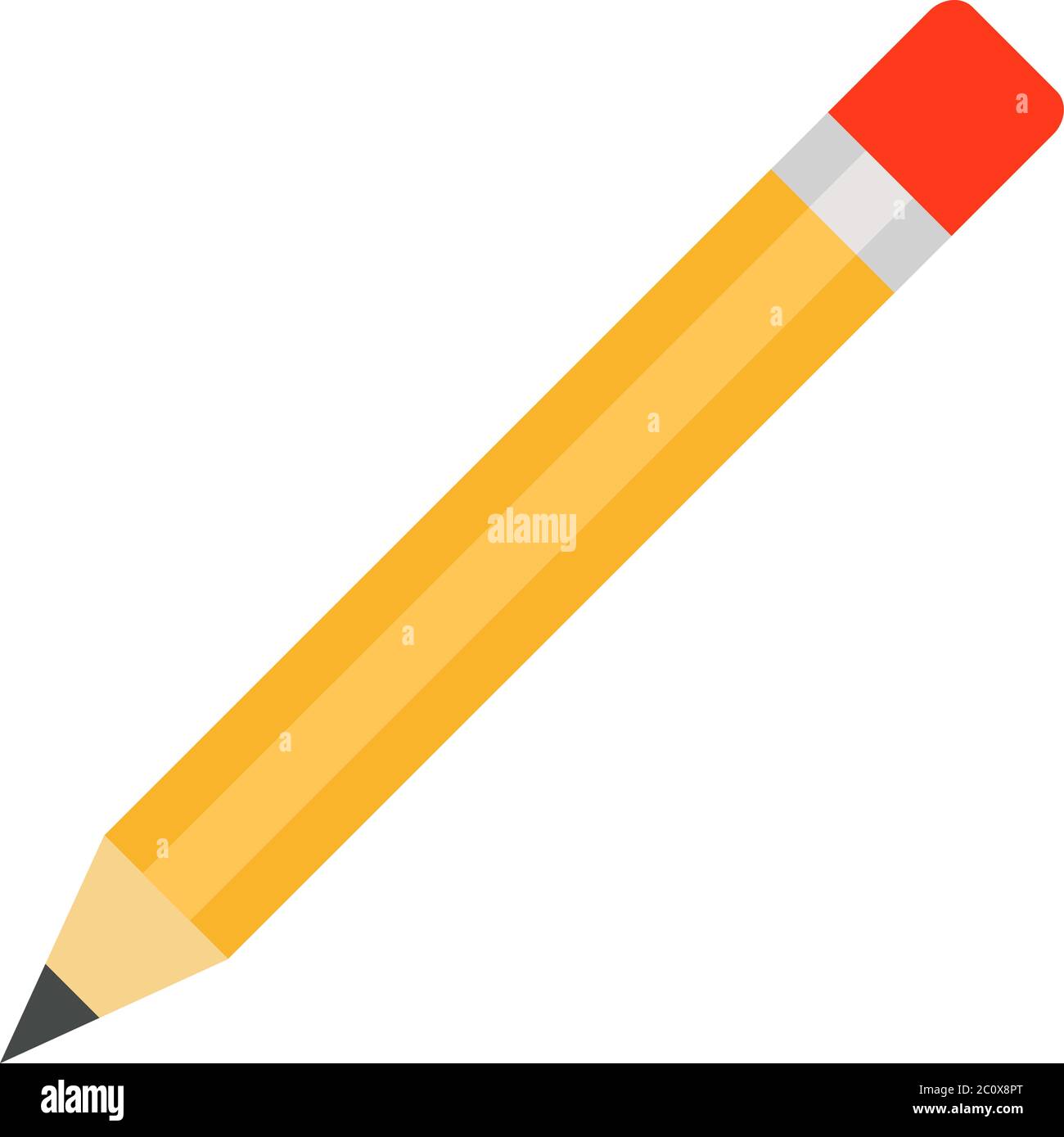 Yellow eraser pencil vector icon flat isolated Stock Vector