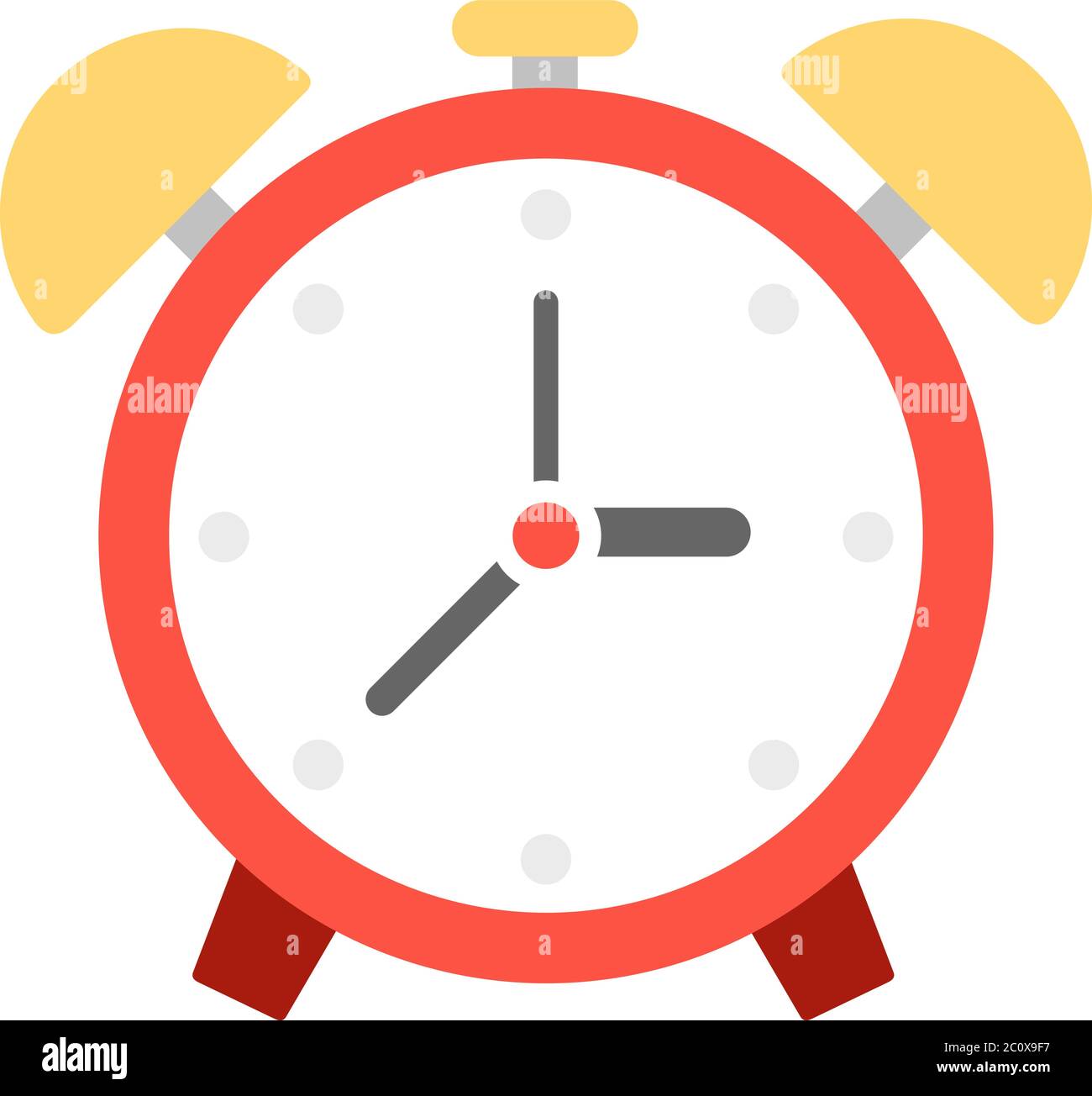 Alarm clock with bells vector icon flat isolated Stock Vector