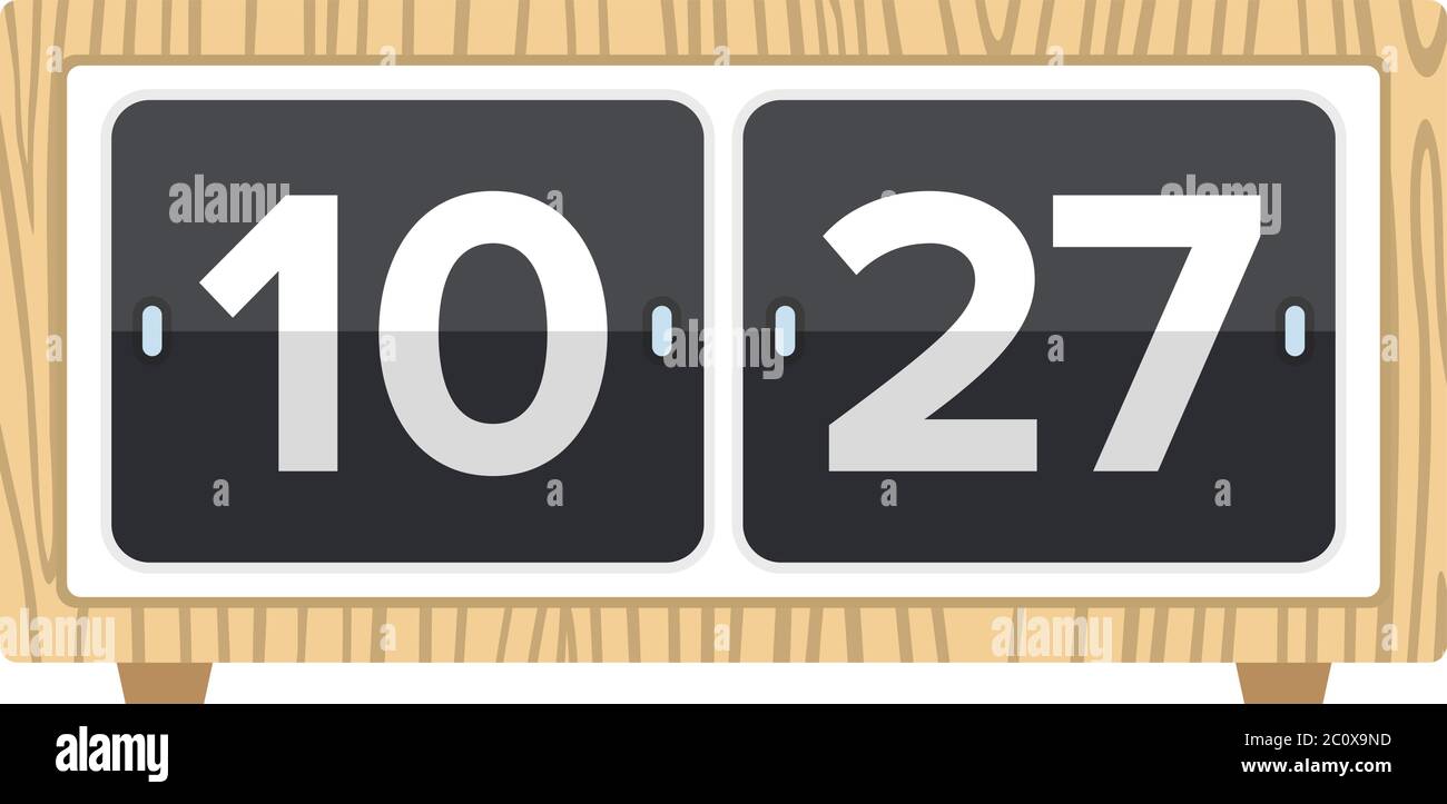 Flip desk clock vector icon flat isolated Stock Vector