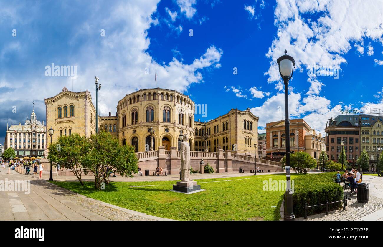 Norwegian Parliament building in Oslo Stock Photo