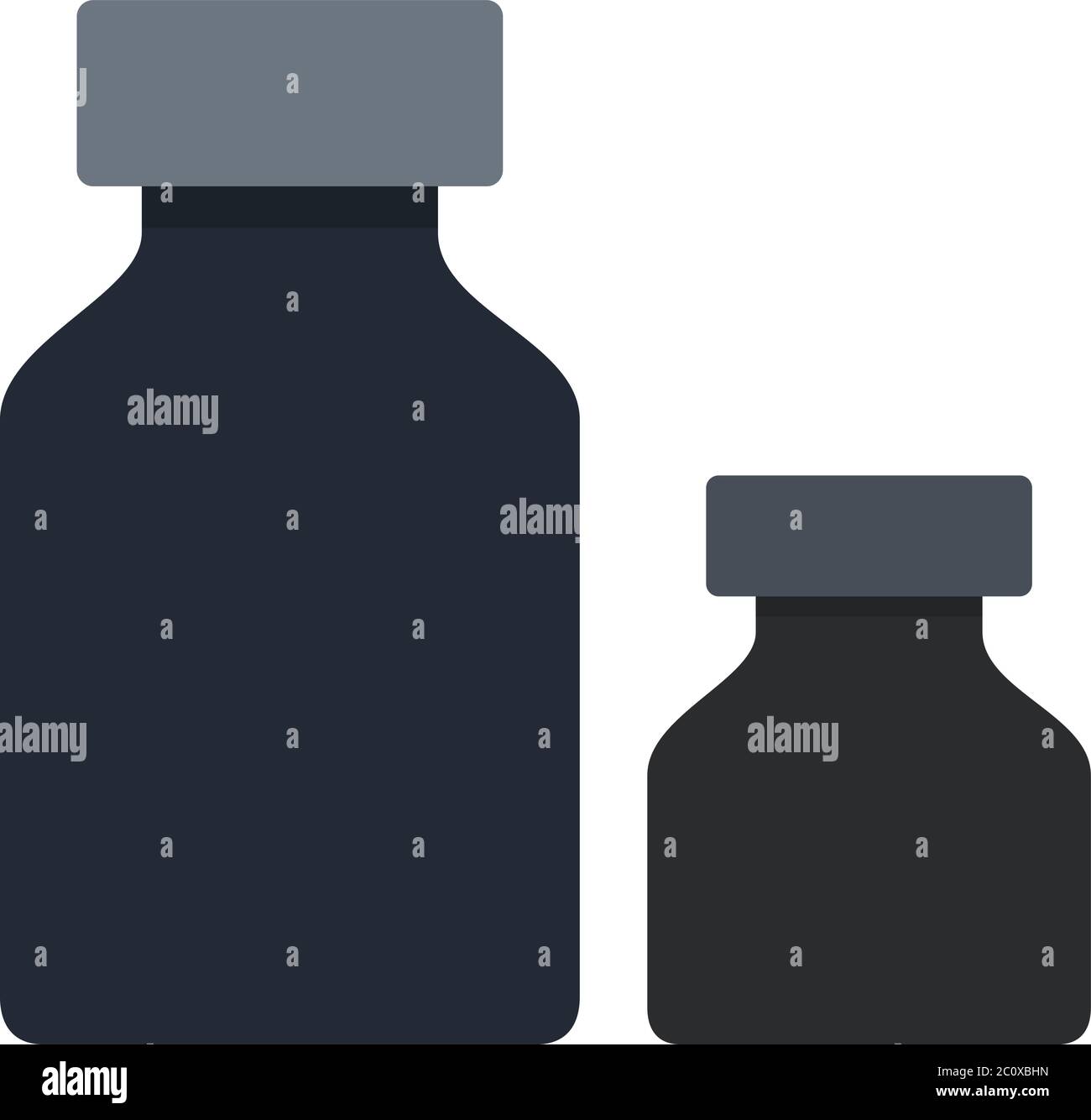 Black ink Bottles vector icon flat isolated Stock Vector