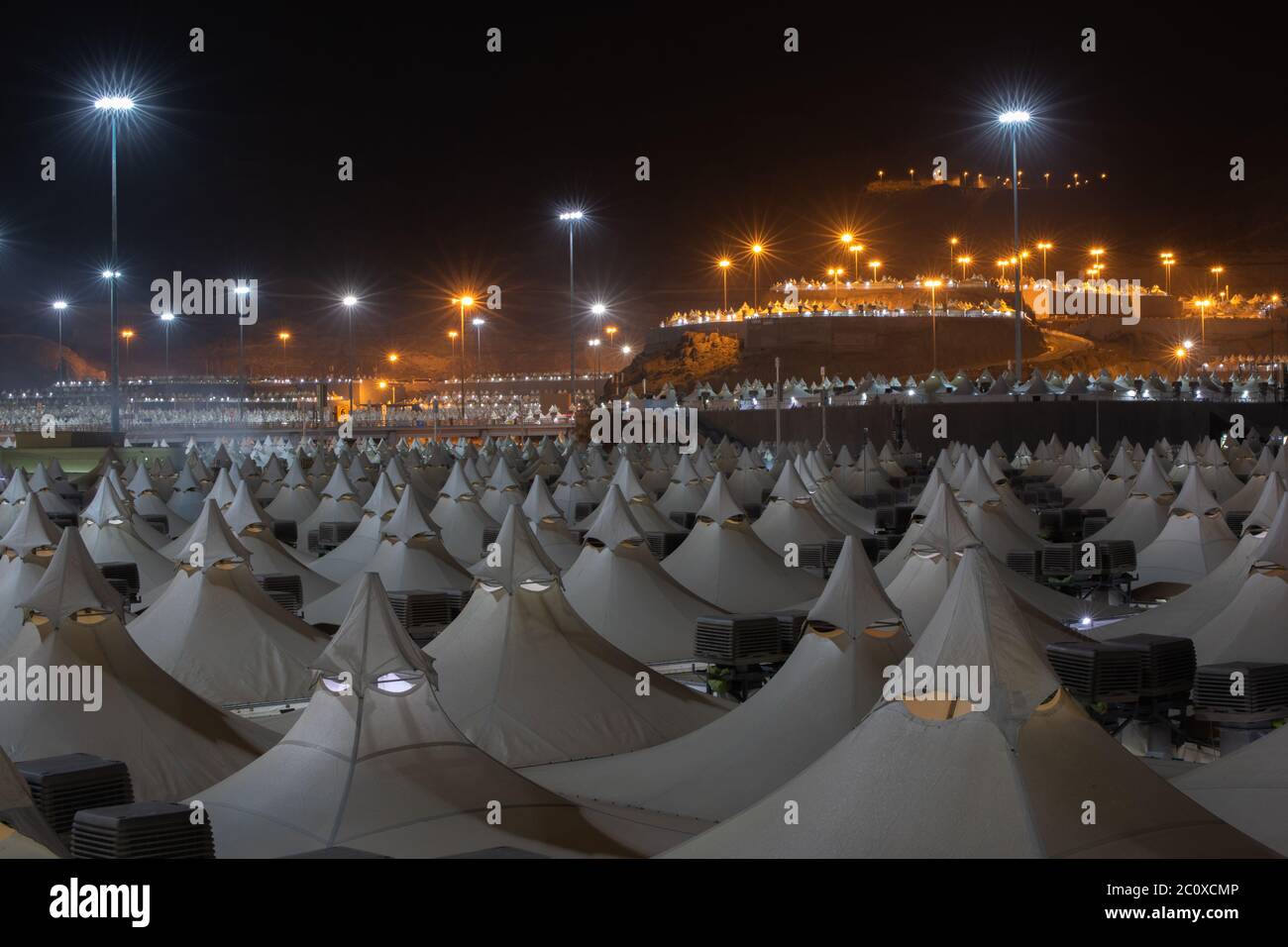 Mina In Hajj Night Time Makkah Saudi Arabia Macca Hajj Time Stock Photo Alamy