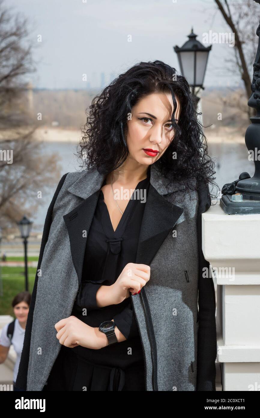 Portrait Of Young Smiling Beautiful Woman Stock Photo - Alamy