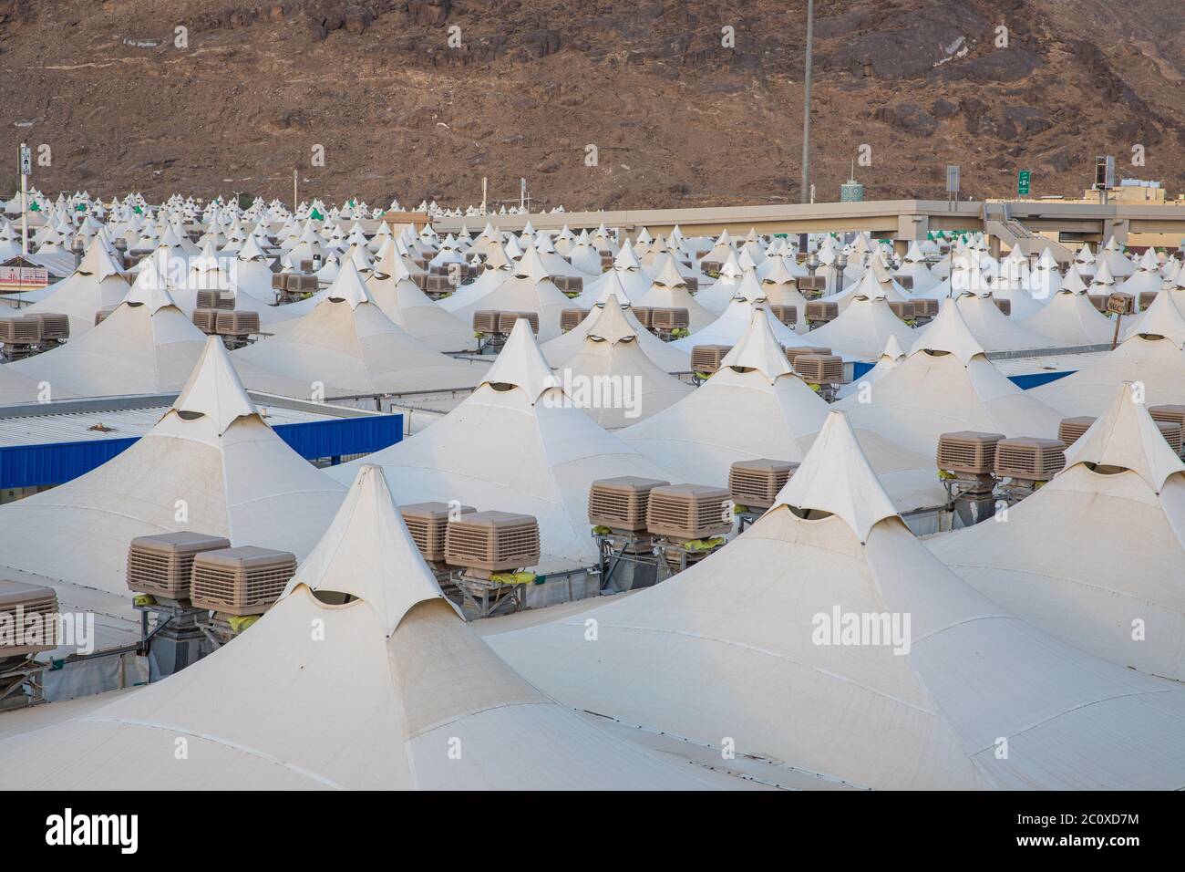 Makkah Saudi Arabia Landscape Of Mina City Of Tents The Area For Hajj Pilgrims To Camp During Jamrah Stoning Of The Devil Ritual August 1 20 Stock Photo Alamy