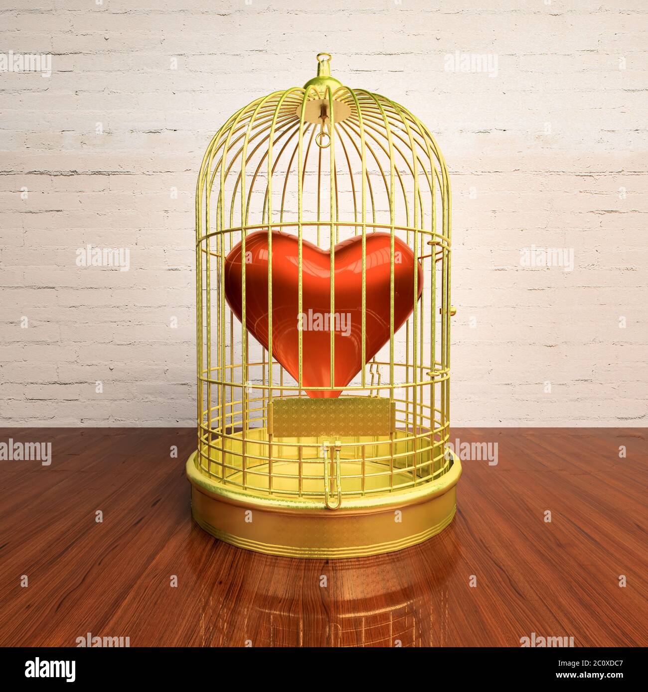 The heart enclosed in a golden cage Stock Photo Alamy