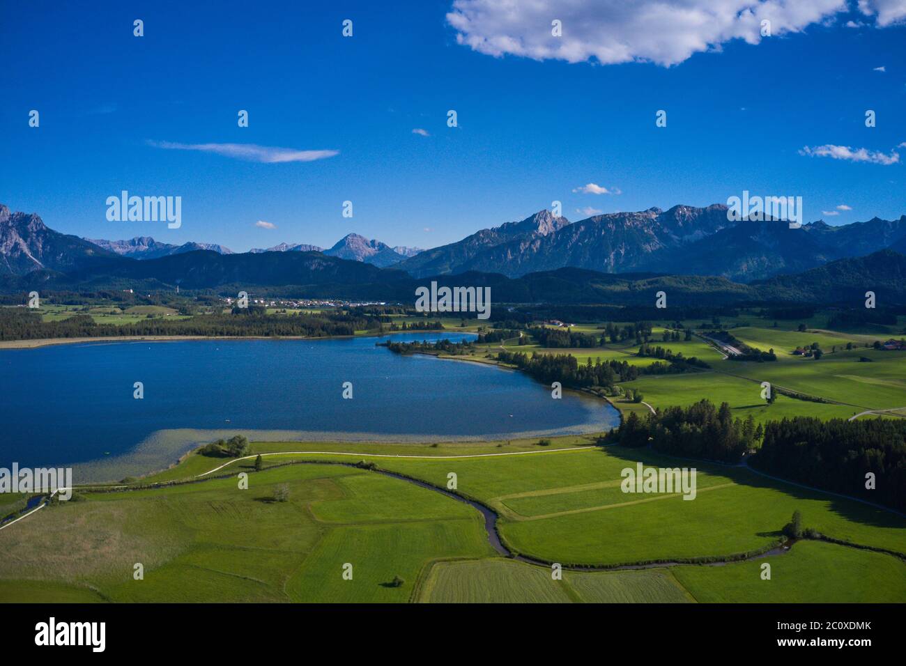 Hopfen am See, Germany, 12th June 2020  Hopfensee, a small lake for relax, sailing and swimming. © Peter Schatz / Alamy Stock Photos Stock Photo