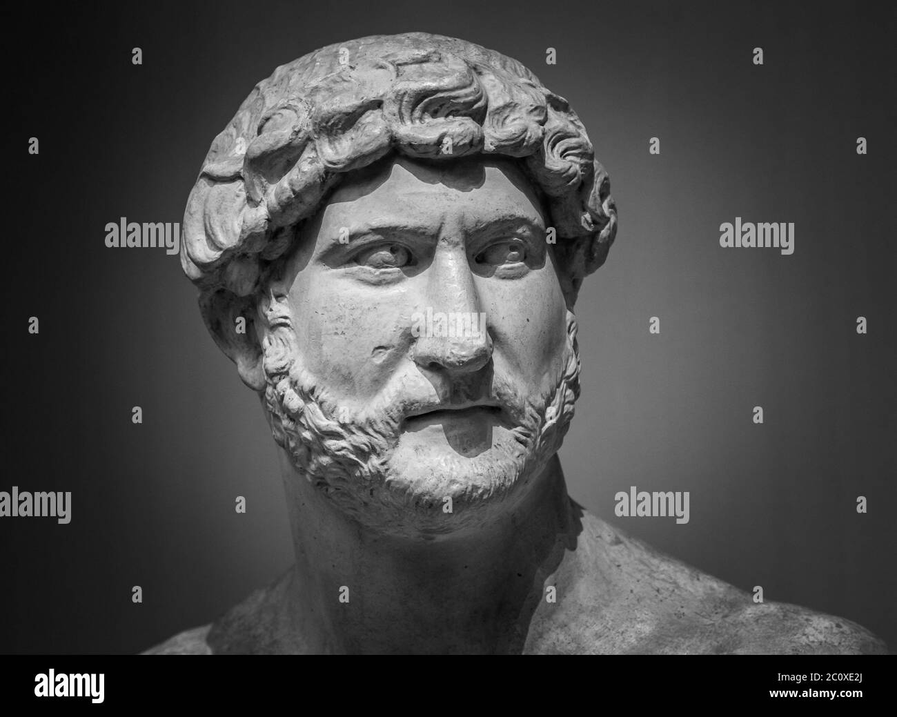 Ancient roman sculpture of the emperor Hadrian Stock Photo