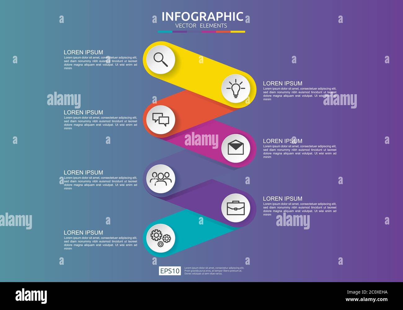 Infographic element design template for presentation, diagram, workflow, annual report. Business data visualization connection timeline info Stock Vector