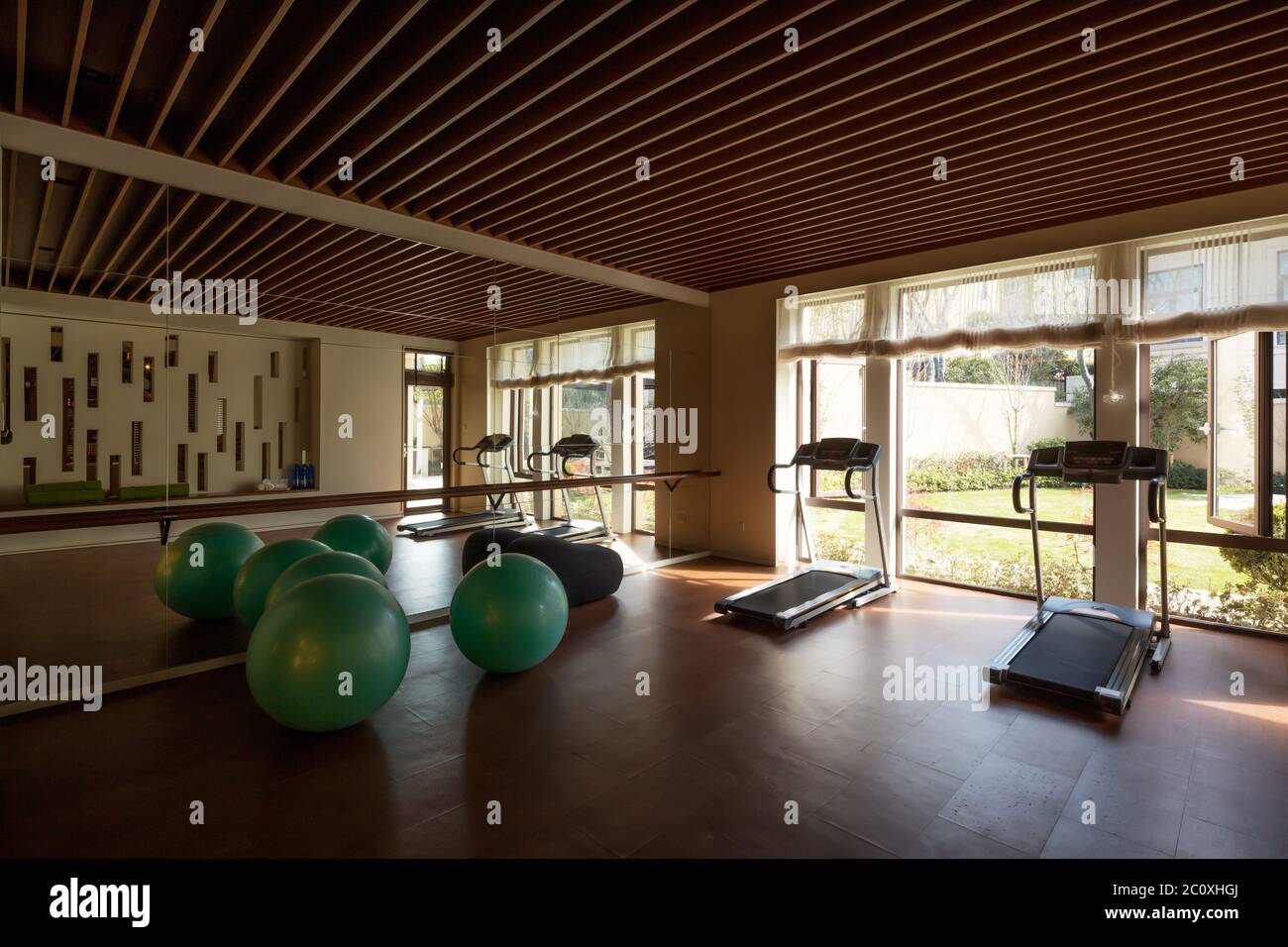 interior of modern gym Stock Photo