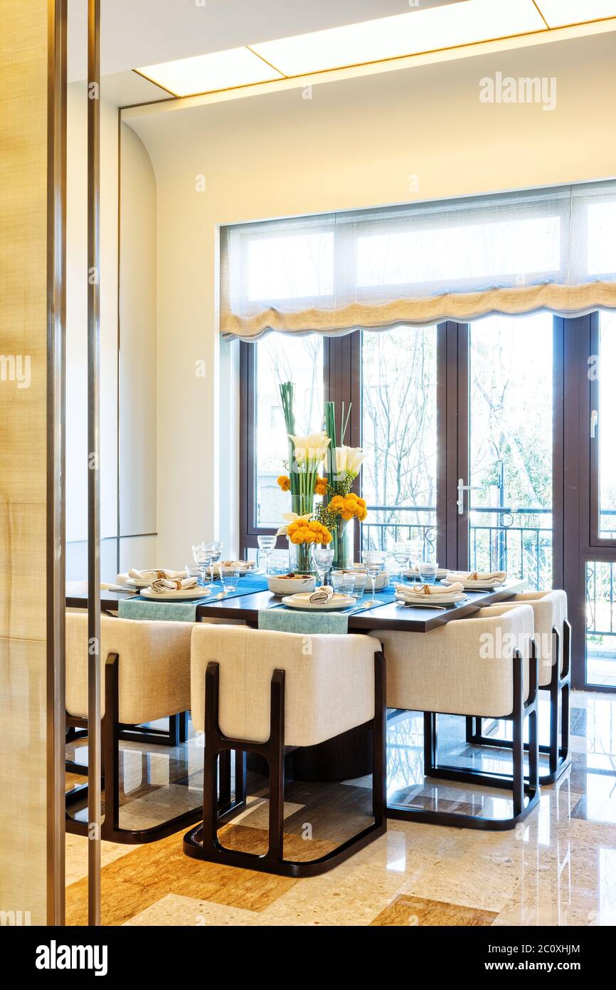 interior of modern dining room Stock Photo - Alamy