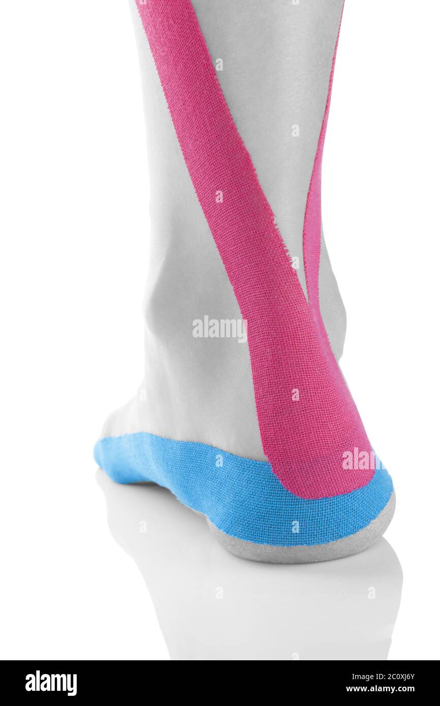 Kinesio tape on female heel Stock Photo Alamy