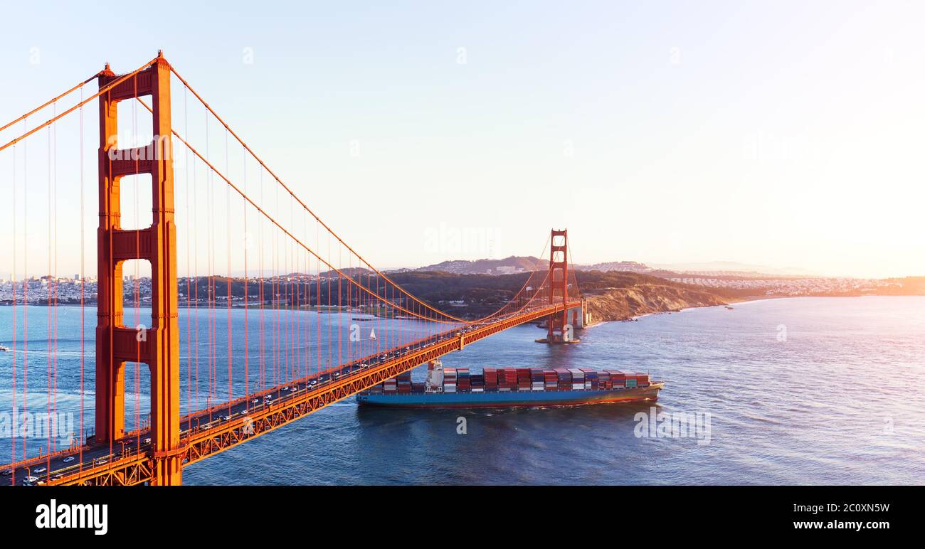 san francisco gold gate bridge in sunny day Stock Photo - Alamy