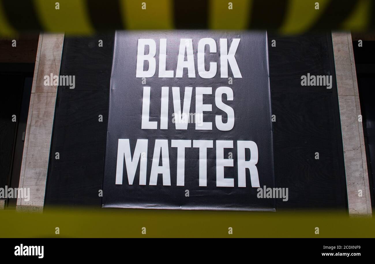 Washington, United States. 12th June, 2020. A 'Black Lives Matter' sign is seen on the ALF-CIO headquarters near the White House following weeks of protests over the death of George Floyd, in Washington, DC on Friday, June 12, 2020. Photo by Kevin Dietsch/UPI Credit: UPI/Alamy Live News Stock Photo
