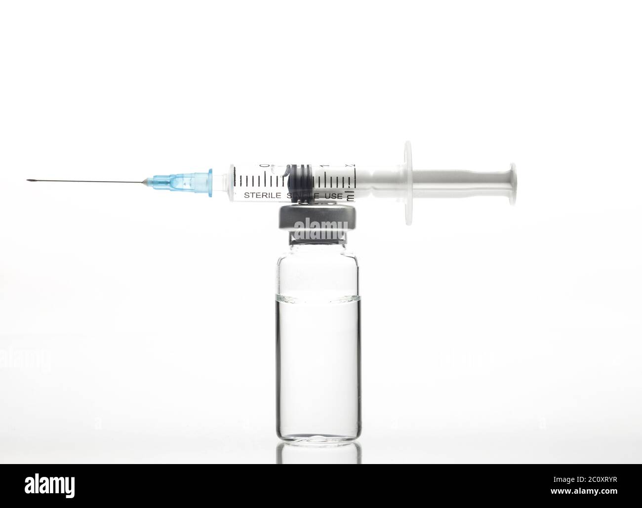 Glass Medicine Vial and Syringe on white background Stock Photo Alamy