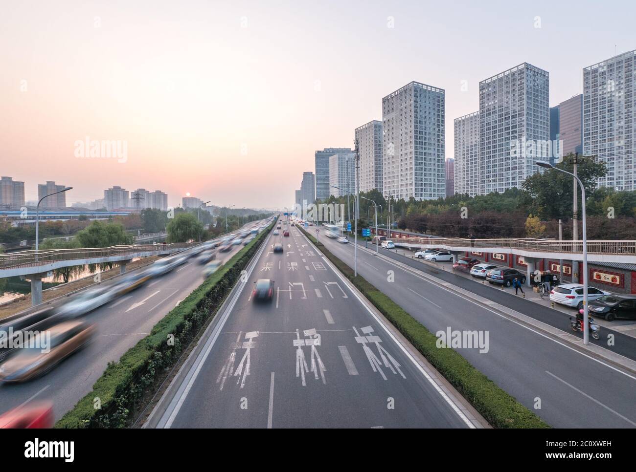traffic on road and modern buildings in beijing Stock Photo - Alamy