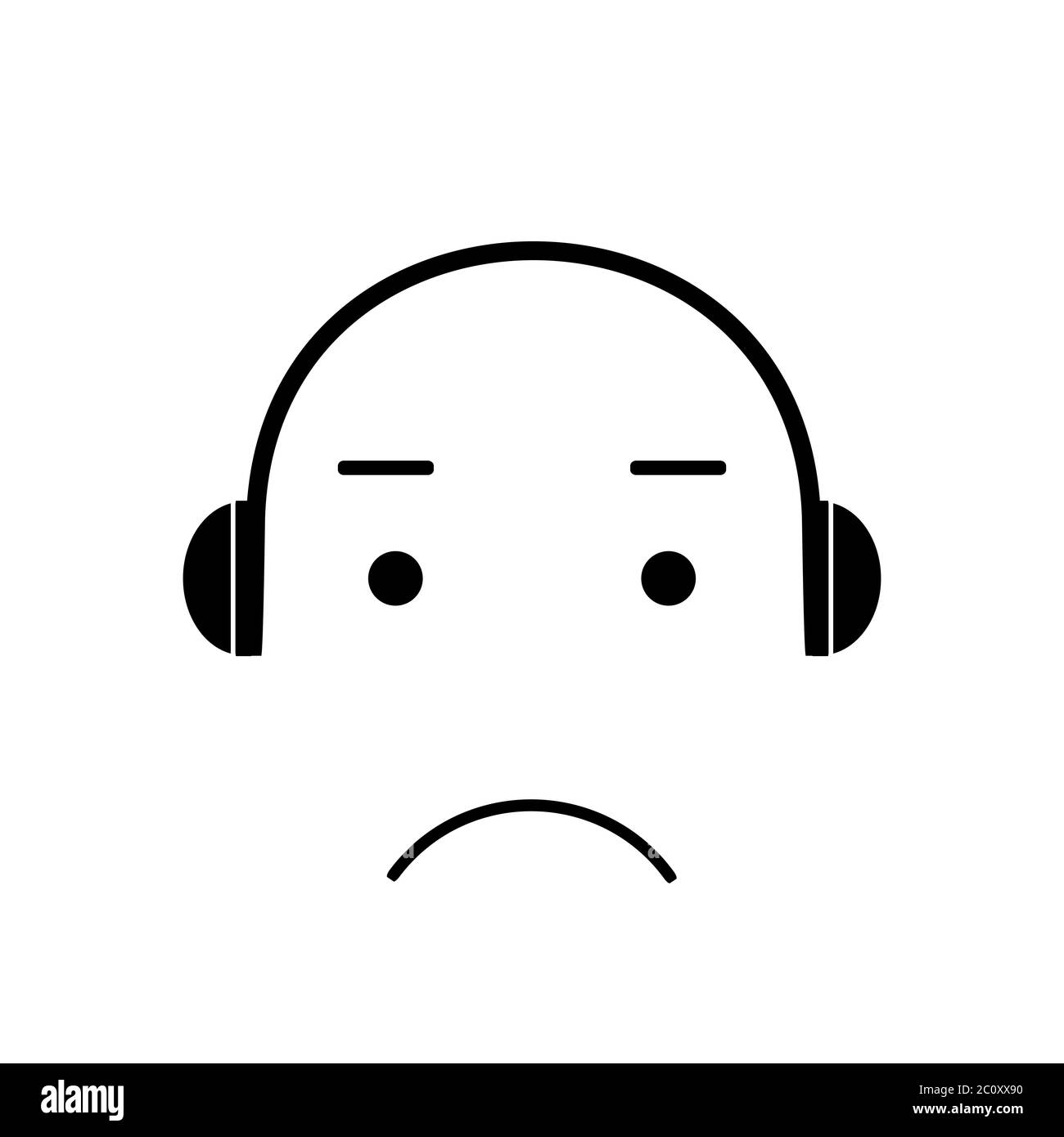 Emoji icon bad music Stock Photo