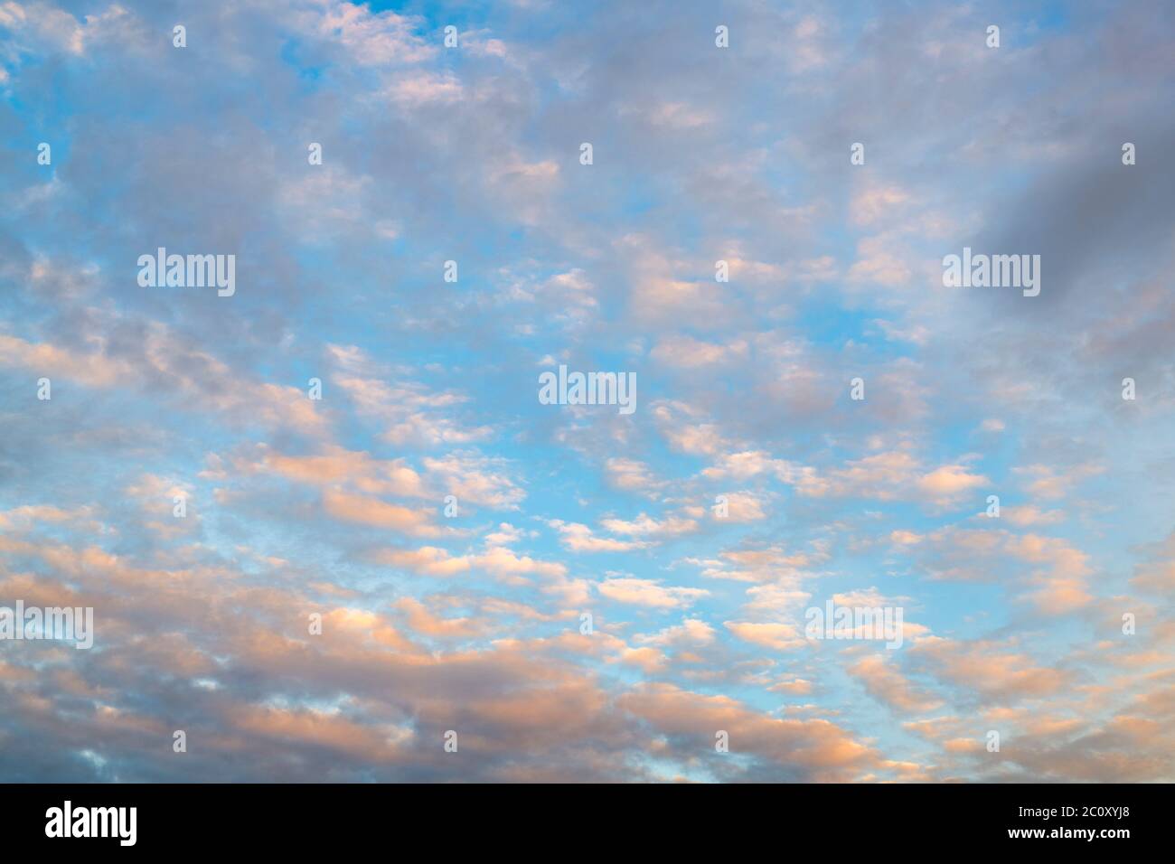 Clouds at sunrise in the english countryside. UK Stock Photo