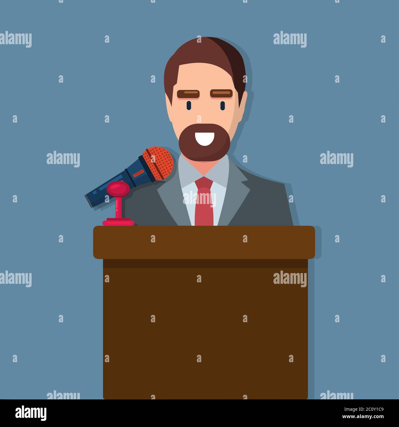 man speaker isolated vector illustration Stock Vector