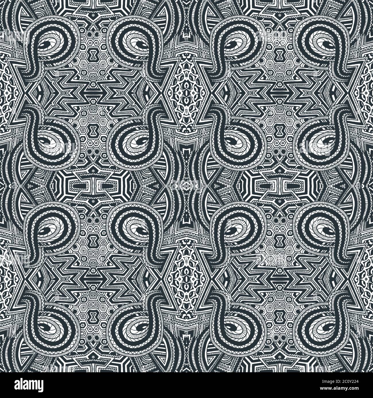 Hand drawn zentangle seamless hi-res stock photography and images - Alamy