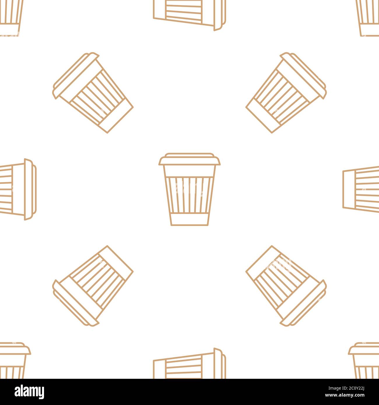 coffee paper cup outline seamless pattern Stock Photo - Alamy