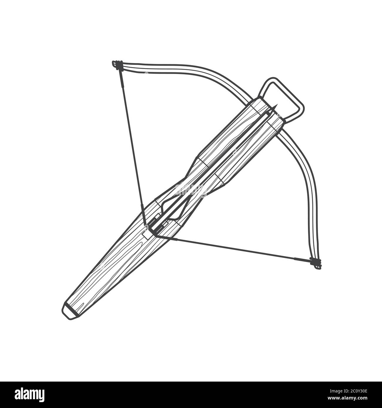outline medieval crossbow arrow icon illustration Stock Photo