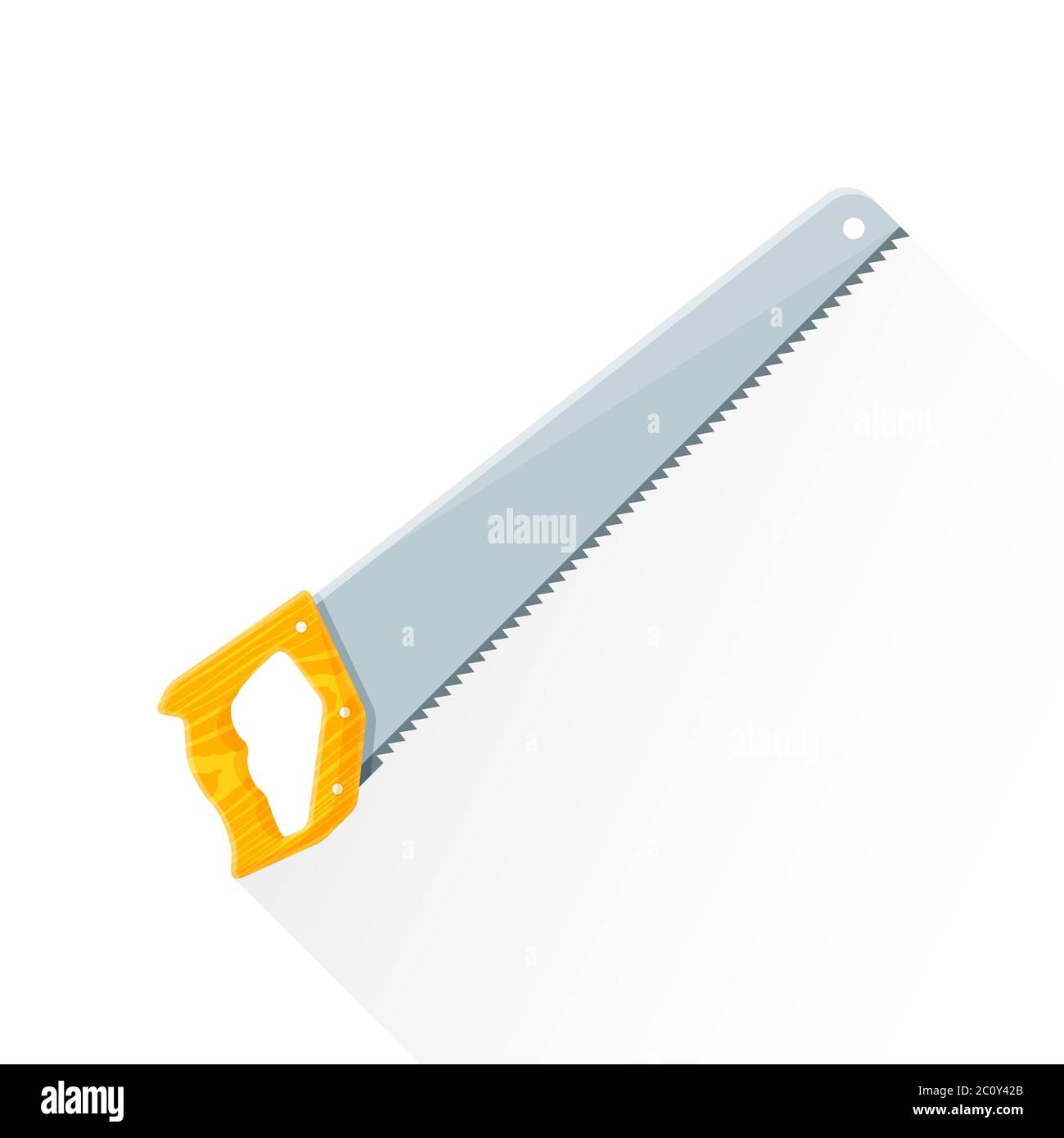 vector flat construction handsaw illustration icon Stock Photo - Alamy