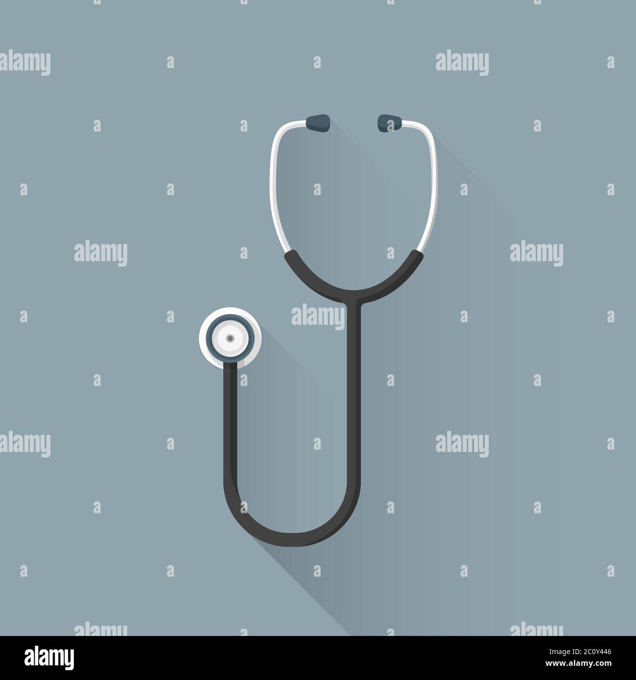 vector flat medical stethoscope illustration icon Stock Photo - Alamy
