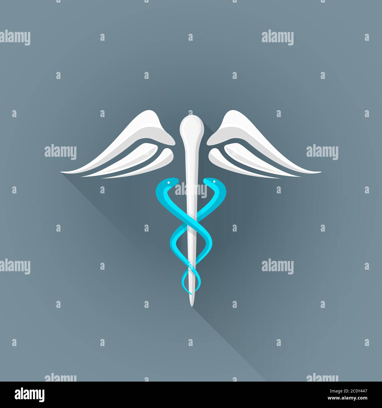 flat caduceus medicine symbol illustration icon Stock Photo - Alamy
