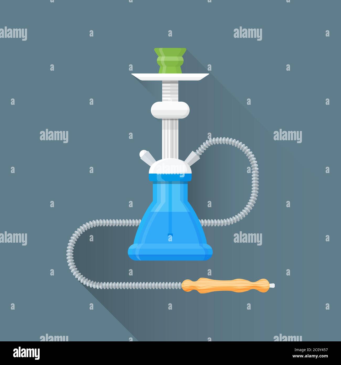 vector flat blue metal hookah illustration icon Stock Photo - Alamy