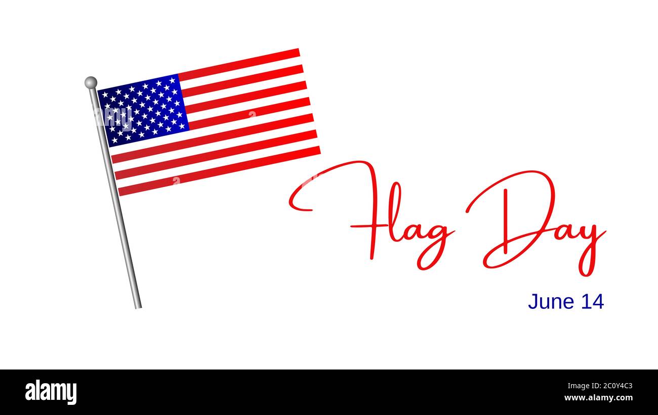 Illustration, banner, poster, card or design with the text flag day