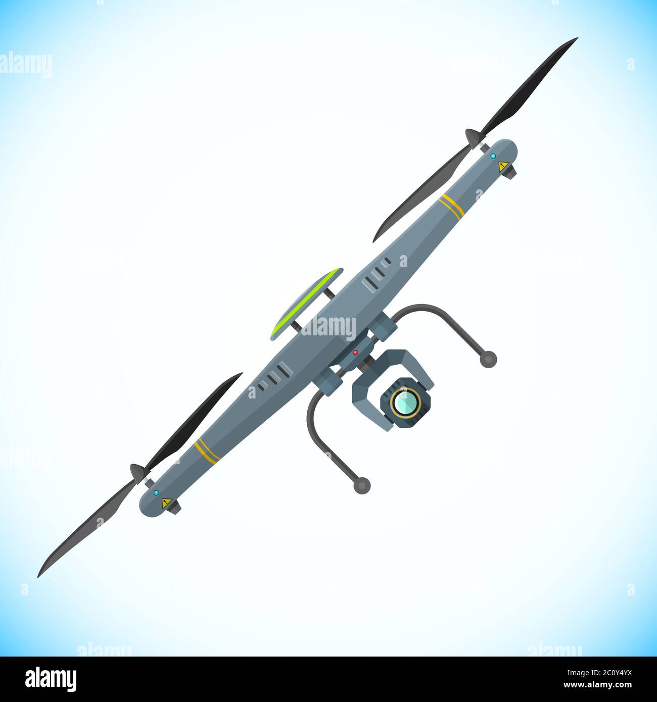 vector flat quadcopter drone illustration Stock Photo - Alamy