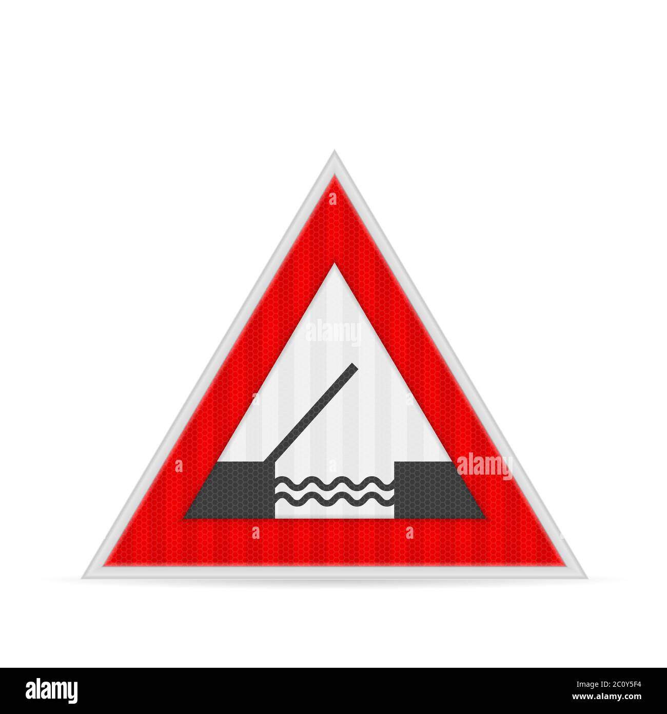 Drawbridge road sign on a white background. Vector illustration Stock