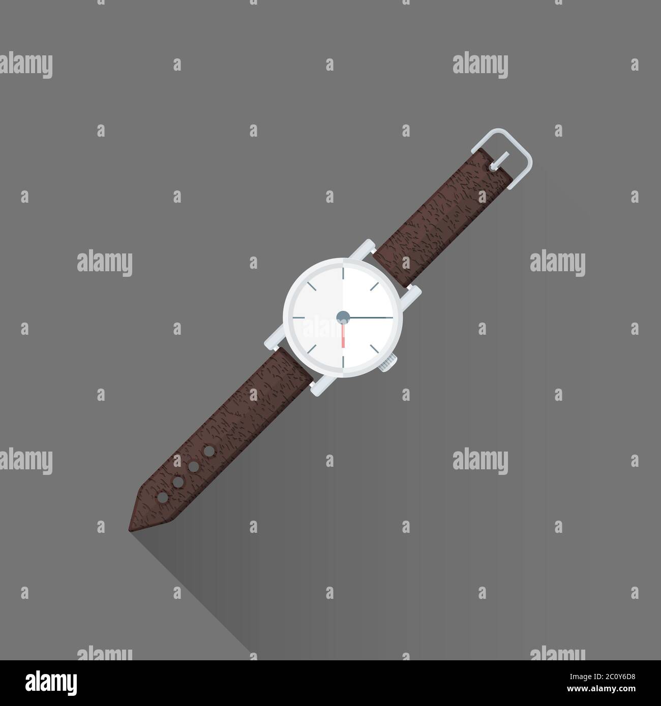 vector flat style men's wrist watch illustration icon Stock Photo