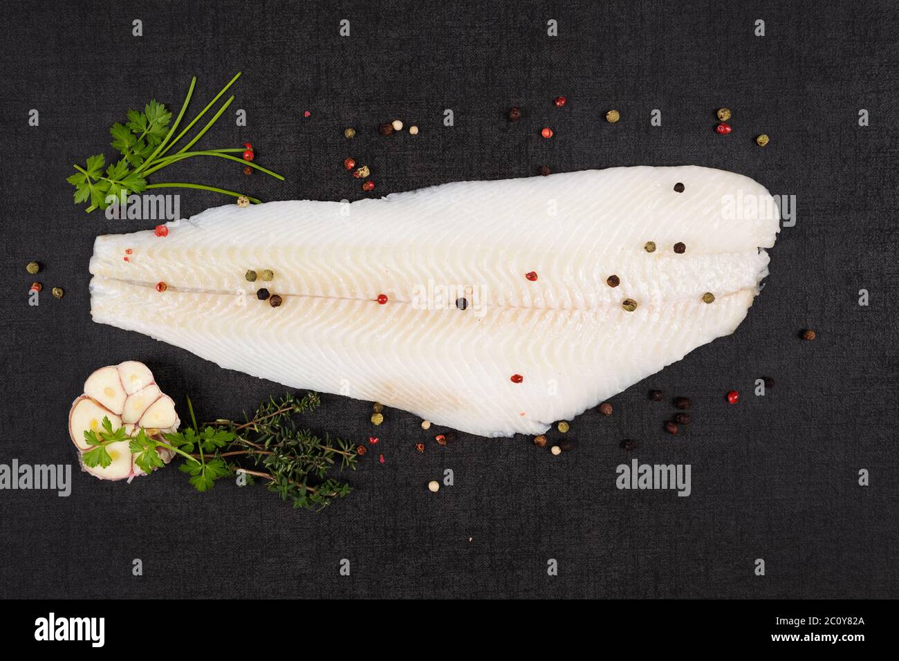Fresh halibut fillet Stock Photo Alamy