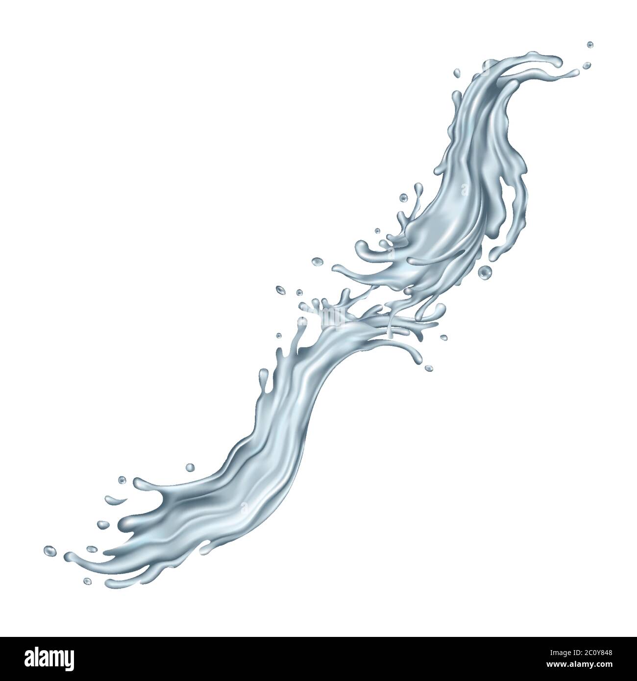 Clear water splashes on a white background Stock Vector Image & Art - Alamy
